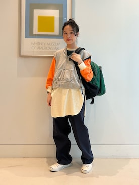 「アイテム（ベスト）」を使った、黒田 彩乃さん（レディース・153cm・30代）の夏コーディネート
