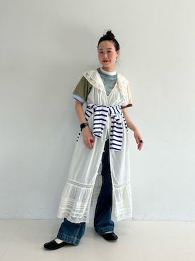 「BEAMS BOY（ビームスボーイ）のアイテム（ワンピース/ドレス）」を使った、黒田 彩乃さん（レディース・153cm）の春コーディネート