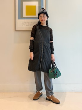 「アイテム（パンツ）」を使った、黒田 彩乃さん（レディース・153cm）の秋コーディネート