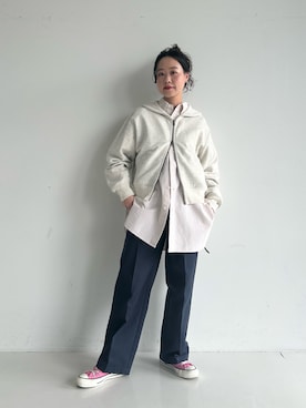 「アイテム（シャツ/ブラウス）」を使った、黒田 彩乃さん（レディース・153cm）の夏コーディネート