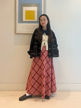 「アイテム（モカシン/デッキシューズ）」を使った、黒田 彩乃さん（レディース・153cm）の夏コーディネート