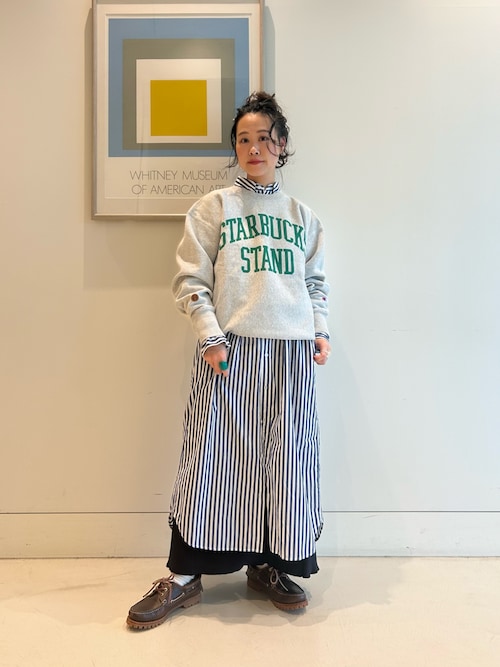 ストライプ BD ワンピース ロングスリーブ（ワンピース）｜BEAMS BOY