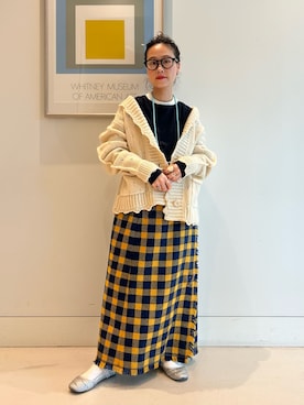 「アイテム（メガネ）」を使った、黒田 彩乃さん（レディース・153cm）の秋コーディネート