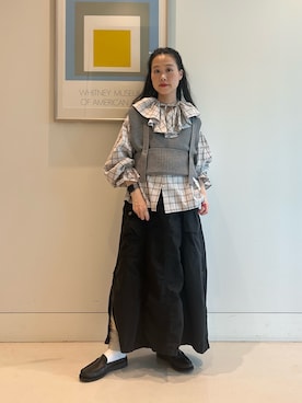 「アイテム（レギンス/スパッツ）」を使った、黒田 彩乃さん（レディース・153cm）の秋コーディネート