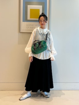 「デニムスカート」｜黒田 彩乃さん（レディース・153cm）の夏コーディネート