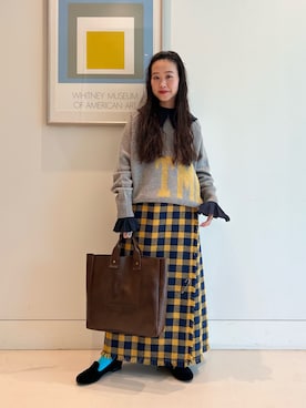 「アイテム（カチューシャ）」を使った、黒田 彩乃さん（レディース・153cm）の秋コーディネート
