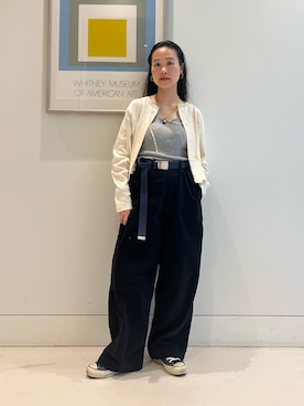 「アイテム（タンクトップ）」を使った、黒田 彩乃さん（レディース・153cm）の夏コーディネート