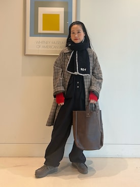 「アイテム（サロペット/オーバーオール）」を使った、黒田 彩乃さん（レディース・153cm・30代）の秋コーディネート