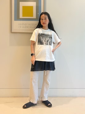 「アイテム（Tシャツ/カットソー）」を使った、黒田 彩乃さん（レディース・153cm）の夏コーディネート