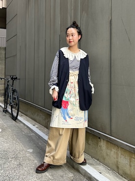 「BEAMS BOY（ビームスボーイ）のアイテム（トップス）」を使った、黒田 彩乃さん（レディース・153cm）の春コーディネート