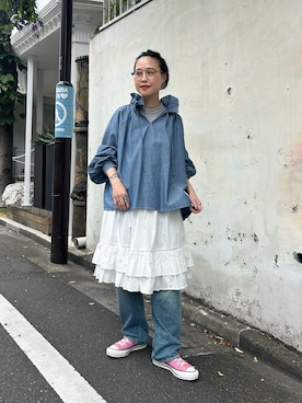 「BEAMS BOY（ビームスボーイ）のアイテム」を使った、黒田 彩乃さん（レディース・153cm）の夏コーディネート
