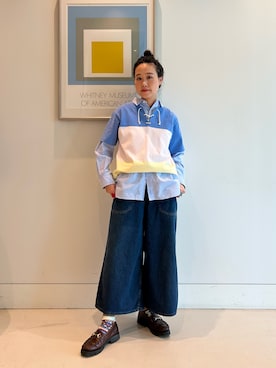 「BEAMS BOY（ビームスボーイ）のアイテム（トップス）」を使った、黒田 彩乃さん（レディース・153cm）の春コーディネート