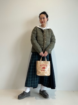 「アイテム（バッグ）」を使った、黒田 彩乃さん（レディース・153cm）の秋コーディネート