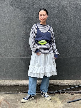 「BEAMS BOY（ビームスボーイ）のアイテム」を使った、黒田 彩乃さん（レディース・153cm）の秋コーディネート