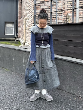 「BEAMS BOY（ビームスボーイ）のアイテム」を使った、黒田 彩乃さん（レディース・153cm）の秋コーディネート