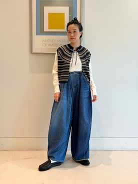 「アイテム（トップス）」を使った、黒田 彩乃さん（レディース・153cm）の夏コーディネート