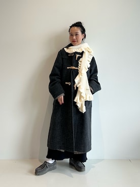 「アイテム（ダッフルコート）」を使った、黒田 彩乃さん（レディース・153cm）の秋コーディネート
