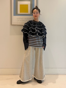「アイテム（パンツ）」を使った、黒田 彩乃さん（レディース・153cm）の夏コーディネート