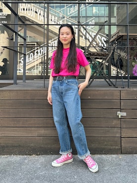 「アイテム（トップス）」を使った、黒田 彩乃さん（レディース・153cm）の夏コーディネート