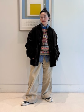 「BEAMS BOY（ビームスボーイ）のアイテム」を使った、黒田 彩乃さん（レディース・153cm）の秋コーディネート