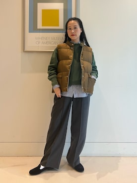 「アイテム（スウェット）」を使った、黒田 彩乃さん（レディース・153cm）の秋コーディネート