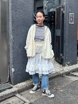 「BEAMS BOY（ビームスボーイ）のアイテム」を使った、黒田 彩乃さん（レディース・153cm）の秋コーディネート