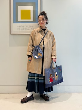 「アイテム（ニット/セーター）」を使った、黒田 彩乃さん（レディース・153cm）の秋コーディネート