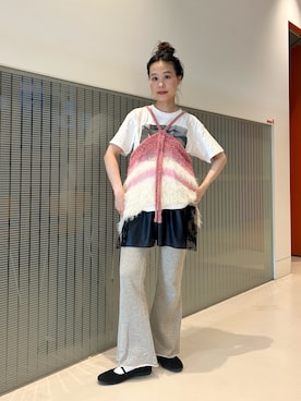「アイテム（Tシャツ/カットソー）」を使った、黒田 彩乃さん（レディース・153cm）の夏コーディネート
