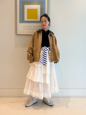 「Barbour（バブアー）の【別注】Barbour / Thornbury Jacket（ブルゾン）」を使った、黒田 彩乃さん（レディース・153cm・30代）の秋コーディネート