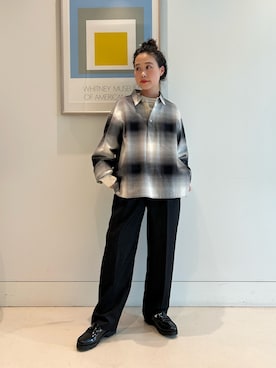 「アイテム（シャツ/ブラウス）」を使った、黒田 彩乃さん（レディース・153cm）の夏コーディネート