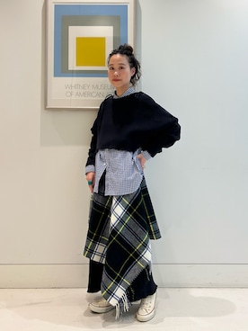 「アイテム（トップス）」を使った、黒田 彩乃さん（レディース・153cm）の秋コーディネート