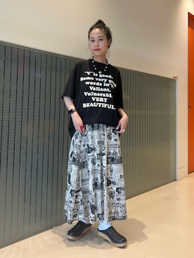 「BINDU（ビンドゥー）のアイテム」を使った、黒田 彩乃さん（レディース・153cm）の冬コーディネート