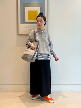 「LACOSTE（ラコステ）のアイテム」を使った、黒田 彩乃さん（レディース・153cm）の夏コーディネート