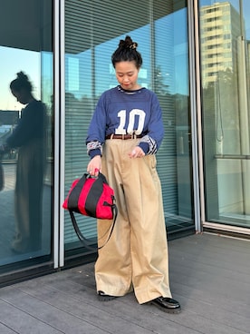 「アイテム（チノパンツ）」を使った、黒田 彩乃さん（レディース・153cm・30代）の冬コーディネート