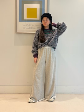 「アイテム（ニット/セーター）」を使った、黒田 彩乃さん（レディース・153cm）の夏コーディネート