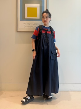 「BEAMS BOY（ビームスボーイ）の【別注】GREGORY / NICE DAY NEW（バックパック/リュック、ブラック系）」を使った、黒田 彩乃さん（レディース・153cm）の春コーディネート