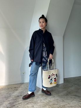 「BEAMS BOY（ビームスボーイ）のアイテム（トップス）」を使った、黒田 彩乃さん（レディース・153cm）の春コーディネート