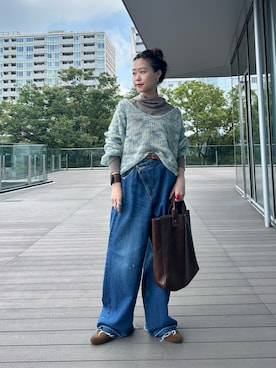 「アイテム（ブレスレット）」を使った、黒田 彩乃さん（レディース・153cm）の夏コーディネート