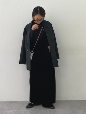 「アイテム（オールインワン・サロペット）」を使った、あやぱんさん（レディース・157cm）の秋コーディネート