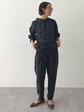 「レディースファッション」｜「アイテム（スラックス）」を使った、あやぱんさん（レディース・157cm）の秋コーディネート