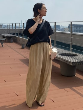 「アイテム（シャツ/ブラウス）」を使った、あやぱんさん（レディース・157cm）の夏コーディネート