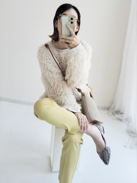 「nissen（ニッセン）の【褒められシルエット】テーパードパンツ（スラックス）」を使った、あやぱんさん（レディース・157cm）の夏コーディネート