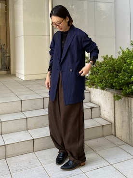 「アイテム（カバーオール）」を使った、あやぱんさん（レディース・157cm）の秋コーディネート