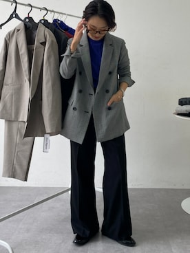 「アイテム（スーツジャケット）」を使った、あやぱんさん（レディース・157cm）の秋コーディネート