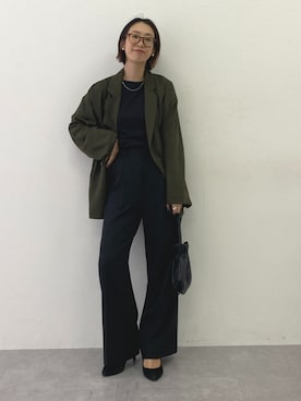 「アイテム（セットアップ）」を使った、あやぱんさん（レディース・157cm）の秋コーディネート