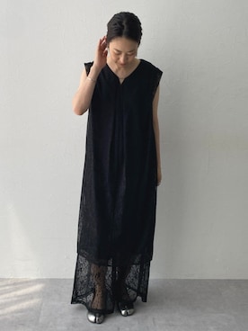 「アイテム（パンツドレス）」を使った、あやぱんさん（レディース・157cm）の夏コーディネート