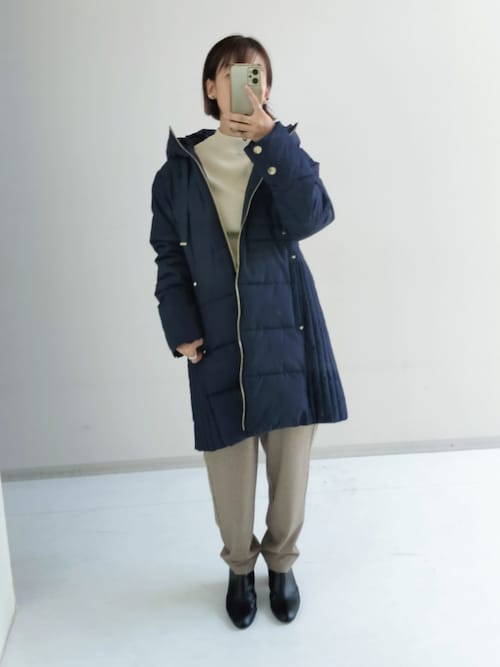 サイド切替ファイバーダウンコート（防風・保温性・はっ水）（ダウン