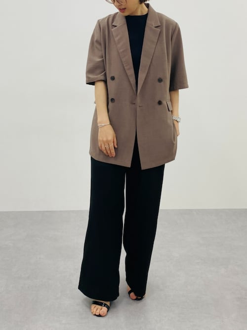 美品　N. 1.5万円　ダブル ブレスト ジャケット 薄手　冷房対策　日焼対策 セール】 【小さいサイズ】ダブルブレストジャケット（チェック