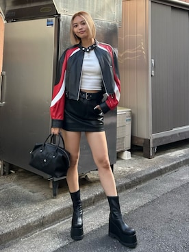 「アイテム（ブルゾン、その他）」を使った、MINAMIさん（レディース・163cm）の秋コーディネート