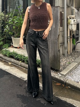 「アイテム（ニット/セーター）」を使った、MINAMIさん（レディース・163cm）の夏コーディネート
